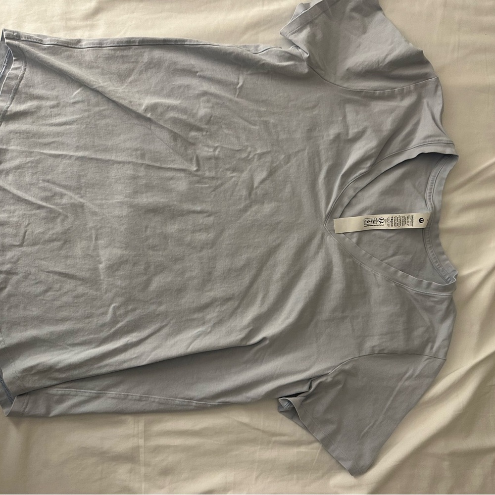 lululemon athletica light blue V-Neck Tee
